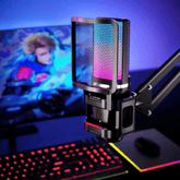 Microphone LED Pro: Idéal pour Podcast, Streaming, YouTube - PANDAGLOBE