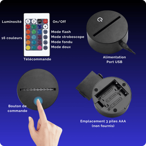 Lampe gamer manette 3D - 16 couleurs - PANDAGLOBE