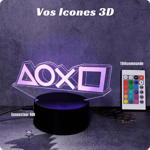 Lampe gamer manette 3D - 16 couleurs - PANDAGLOBE