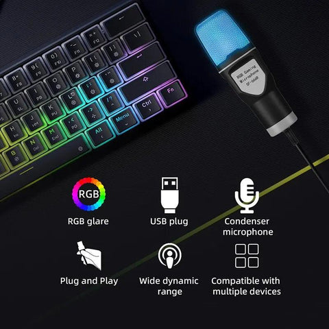 Microphone RGB condensateur sur table - PANDAGLOBE