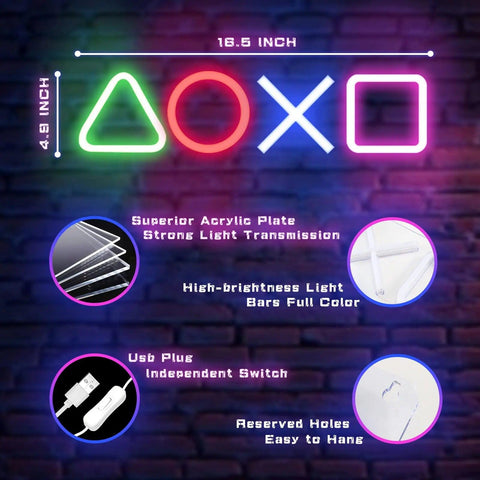 Lampe Décoration néon atmosphère Playstation - PANDAGLOBE