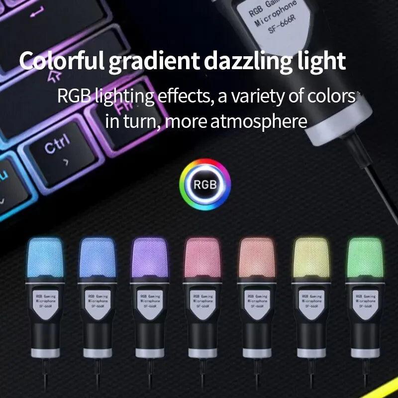 Microphone RGB condensateur sur table - PANDAGLOBE