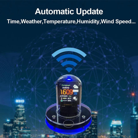 Horloge météo de décoration bureau - maj automatique wifi - PANDAGLOBE
