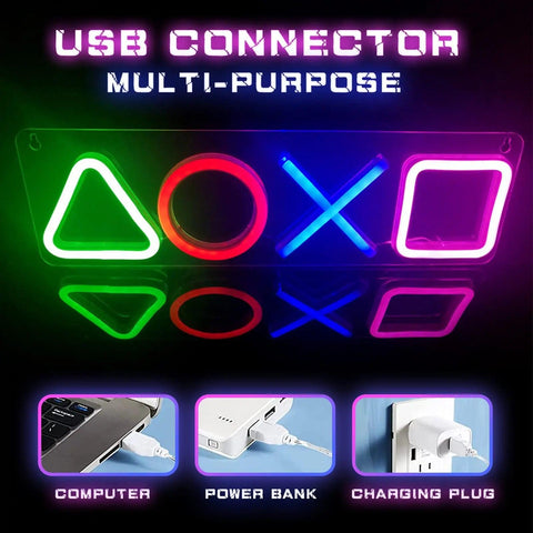 Lampe Décoration néon atmosphère Playstation - PANDAGLOBE