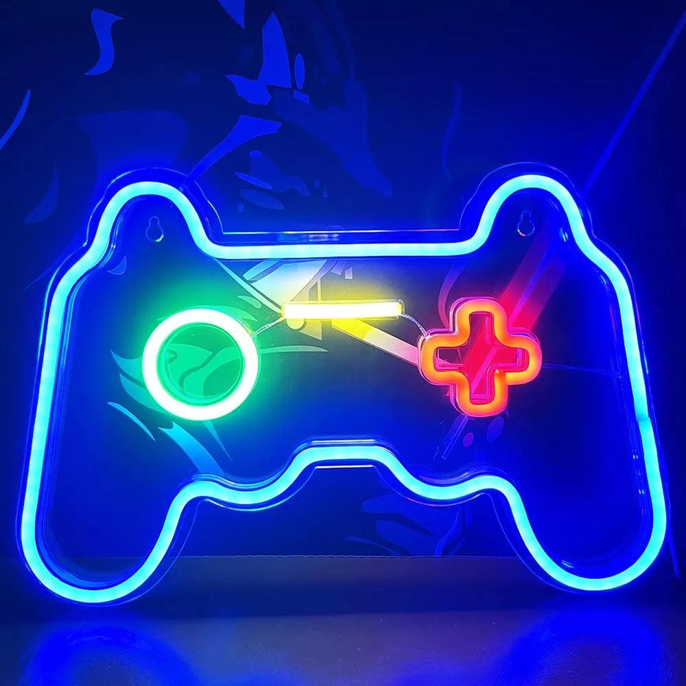 SweetJECCU Panneau néon personnalisé pour décoration murale, manette de jeu, accessoire de décoration de salle de jeu, lumière néon pour adolescents, garçons, filles, enfants (manette de jeu 4 SweetJECCU Panneau néon personnalisé pour décoration murale, manette de jeu, accessoire de décoration de salle de jeu, lumière néon pour adolescents, garçons, filles, enfants (manette de jeu 4