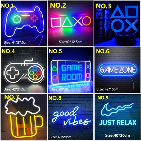 Lampe néon gaming pour décoration murale design - PANDAGLOBE