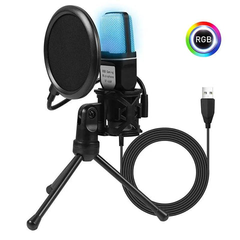 Microphone RGB condensateur sur table - PANDAGLOBE