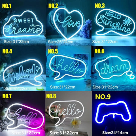 Lampe néon gaming pour décoration murale design - PANDAGLOBE