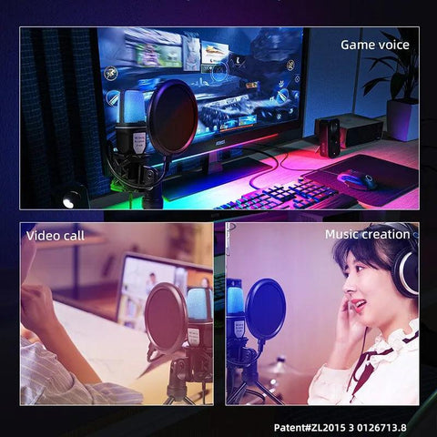 Microphone RGB condensateur sur table - PANDAGLOBE