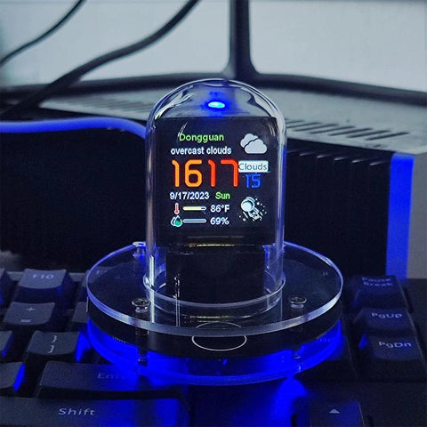Horloge météo de décoration bureau - maj automatique wifi - PANDAGLOBE