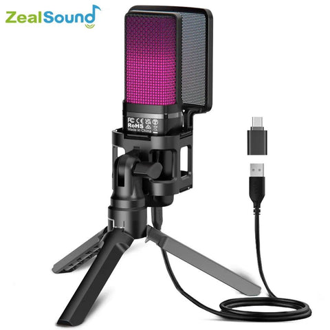 Microphone RGB USB à Condensateur pour PC PS4 PS5 Mac - PANDAGLOBE