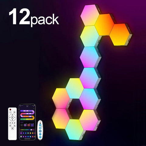 Lampe de décoration murale gaming Hexagonale Intelligente RGB - PANDAGLOBE