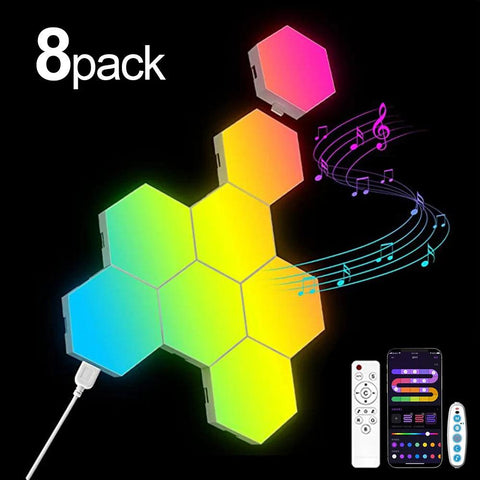 Lampe de décoration murale gaming Hexagonale Intelligente RGB - PANDAGLOBE