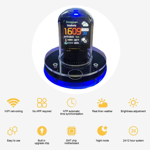 Horloge météo de décoration bureau - maj automatique wifi - PANDAGLOBE