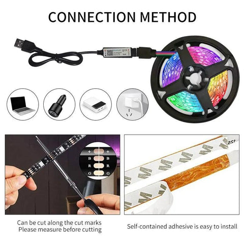 Ruban LED 3m RGB-pour écran PC-TV-contrôle intelligent - PANDAGLOBE
